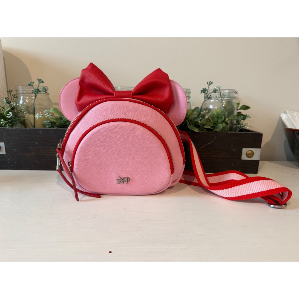 Freshly Picked Disney Minnie Mouse Pink Red Bow Crossbody Bag Ears FP Belt Bag